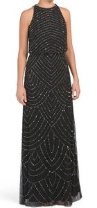 NWT Beaded Art Deco Halter Blouson Madigan Dress